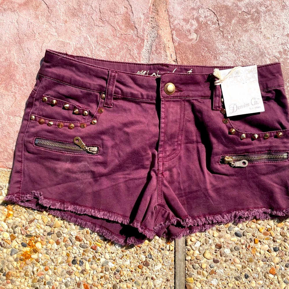 Purple, denim, mini Shorts, size 10 UK